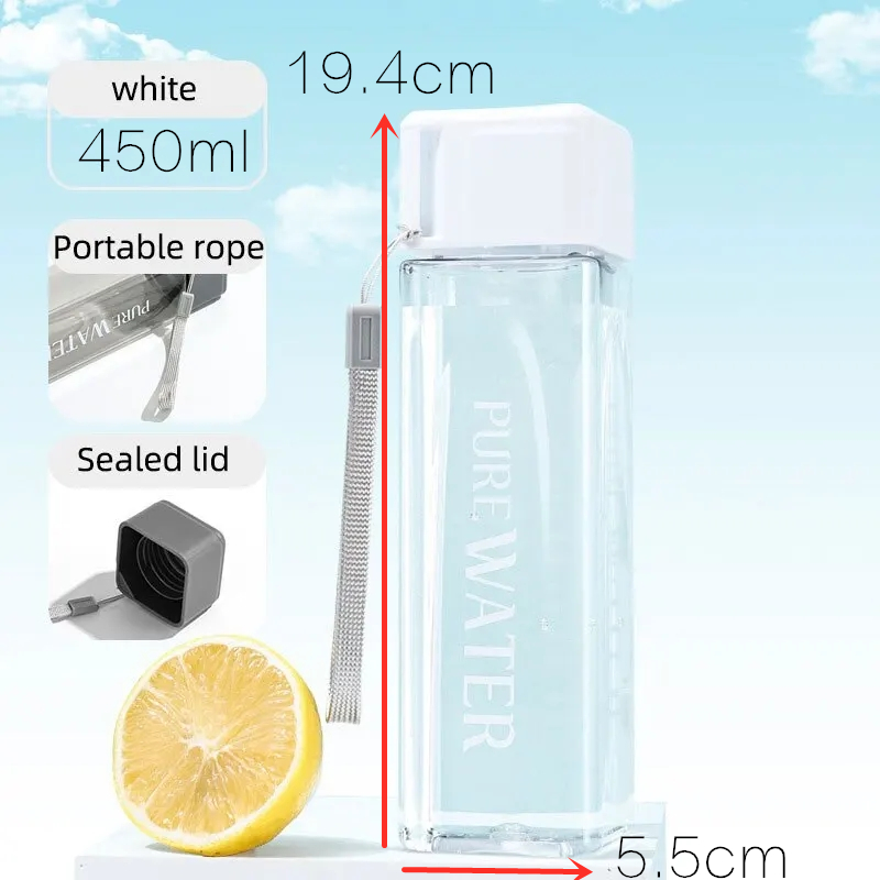 450 ml, 1 adet Şeffaf Kare İçm - Outdoor Sport Glass Water Bottle incelemesi ve fiyatı
